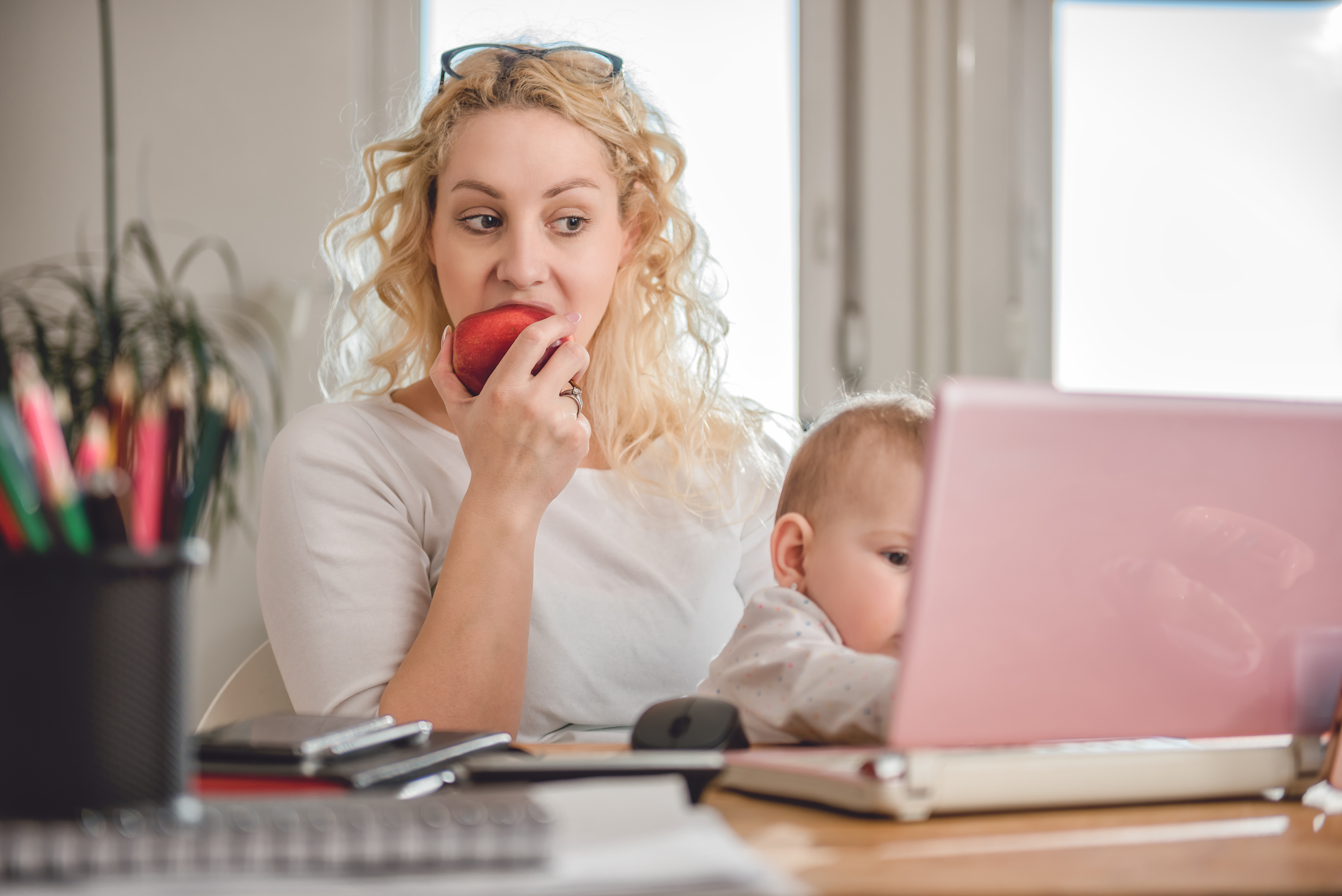 Mother working from home Mother working from home