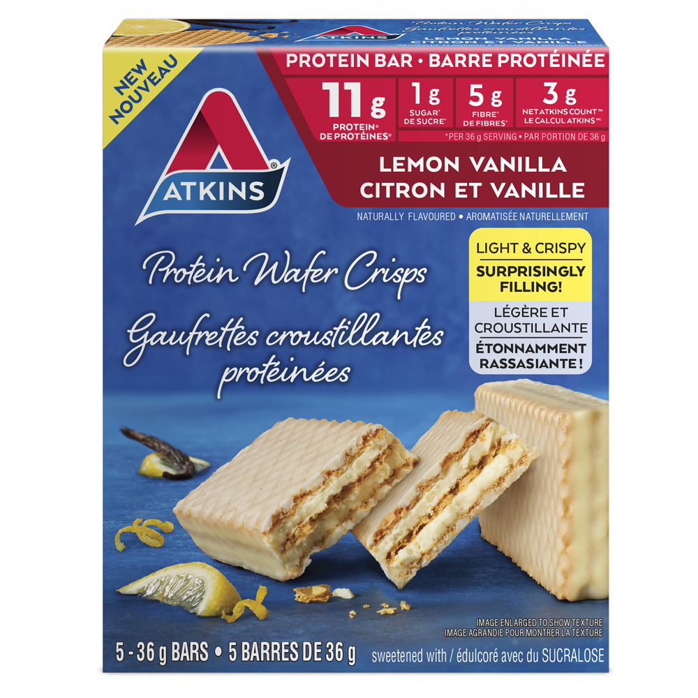 Citron et vanille gaufrettes croustillantes protéinées