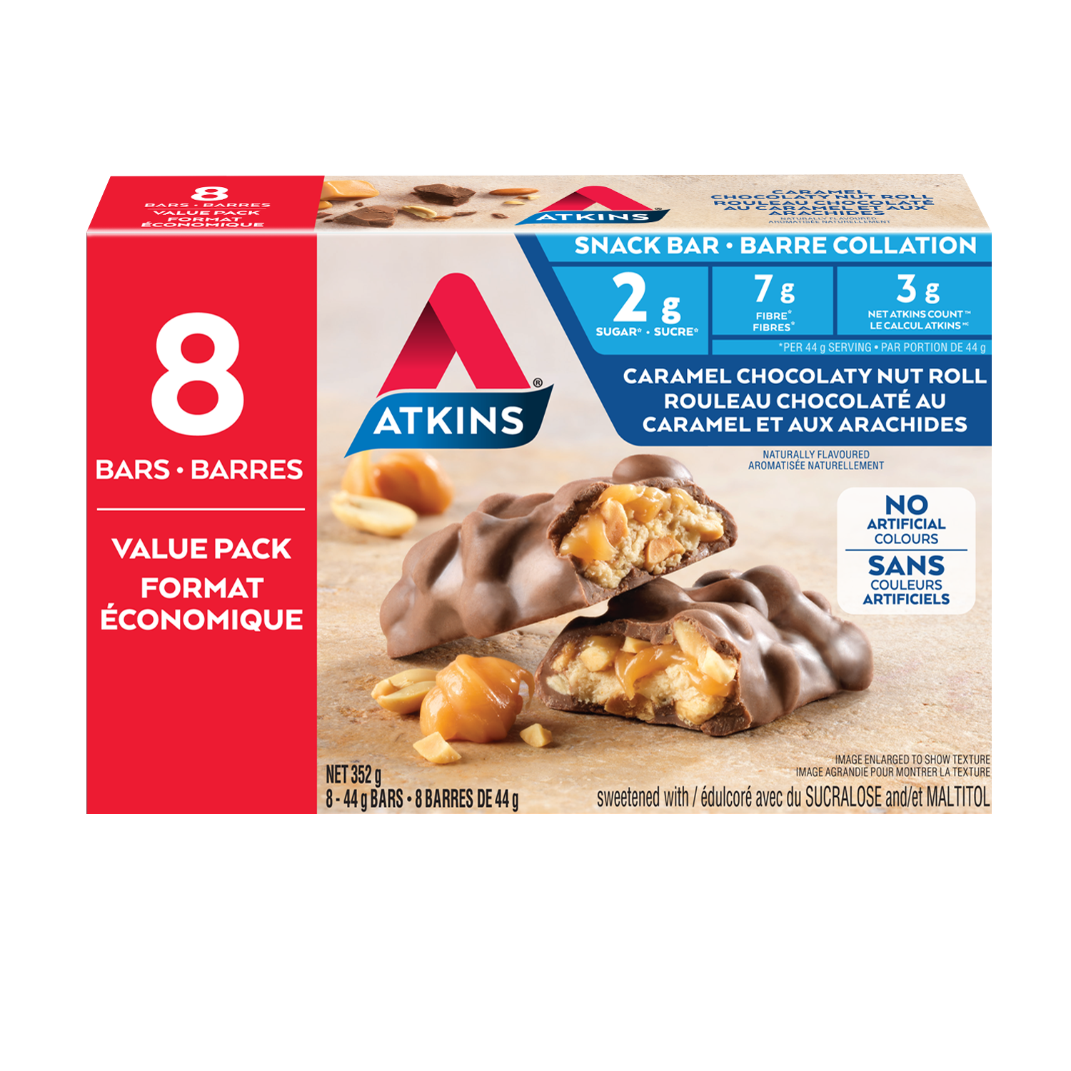 Rouleau chocolaté au caramel et aux arachides - format économique