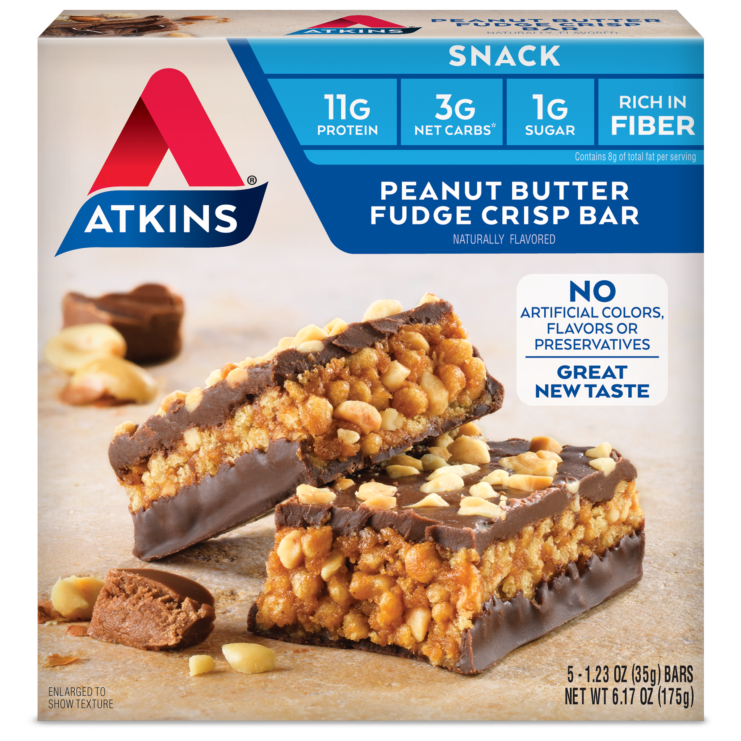 Peanut Butter Fudge Crisp Bar | Atkins Peanut Butter Fudge Crisp Bar | Atkins